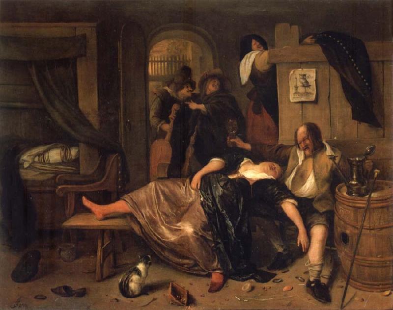 Jan Steen The Drunken couple. France oil painting art